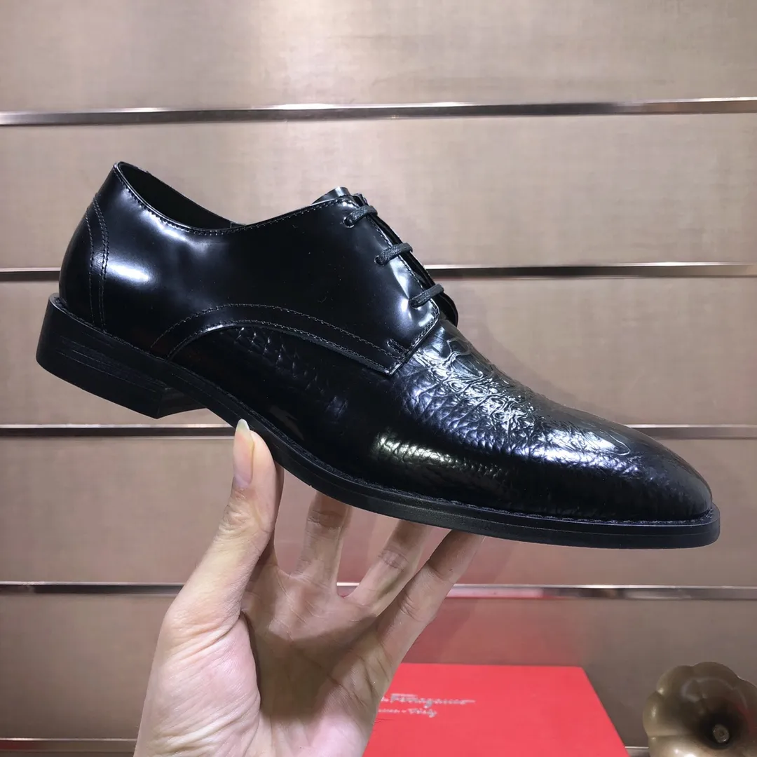 Men's shoes 💰480💰[Ferragamo/Ferragamo] The latest model in the counter, original imported cowhide fabric + sheepskin lining + original luxury metal buckle + original combination outsole, no pressure in comparison 38--44 (custom-made for 45, non-refundable)